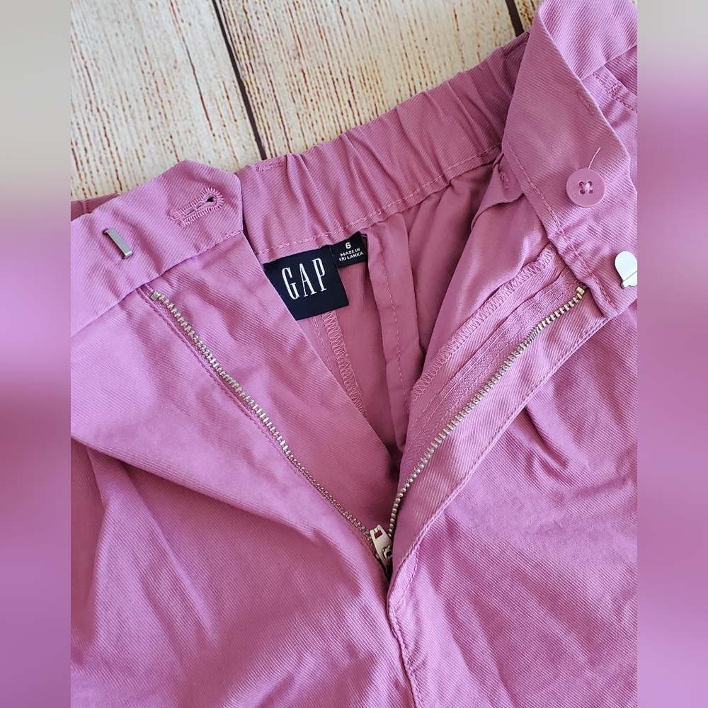 Gap high rise pleated khaki shorts pink size 6 for women - Picture 9 of 11